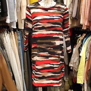 H&M abstract print mini shift dress, size 8